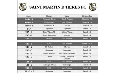 ⚪⚫ Programme du week-end des 25 et 26 septembre