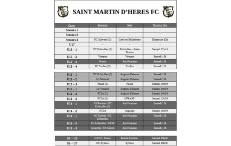 ⚪⚫ Programme du week-end des 16 et 17 Octobre 🙌