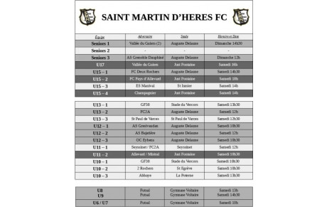 ⚪⚫ Programme du week-end des 11 et 12 Décembre 👍