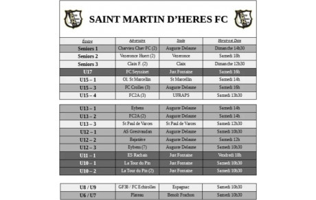 ⚪⚫ Programme du week-end des 5 et 6 février