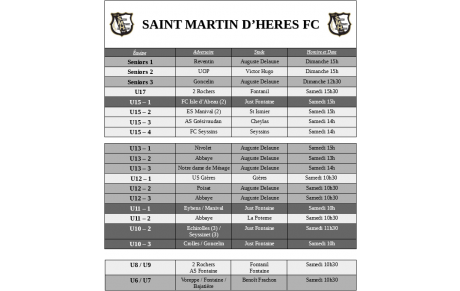 ⚪⚫ Programme du week-end des 5 et 6 Mars