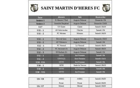 ⚪⚫ Programme du week-end des 19 et 20 Mars