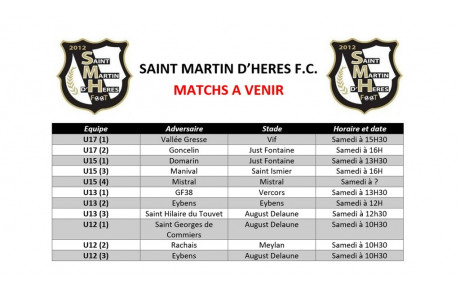 ⚪⚫ Programme du week-end des 17 et 18 Décembre
