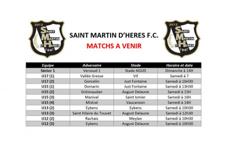 ⚪⚫ Programme du week-end des 21 et 22 Janvier