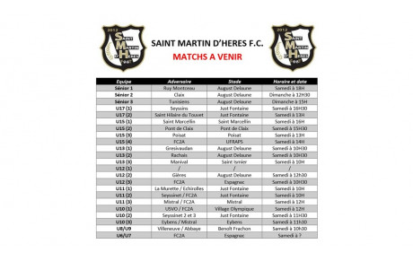 ⚪⚫ Programme du week-end des 04 et 05 Mars