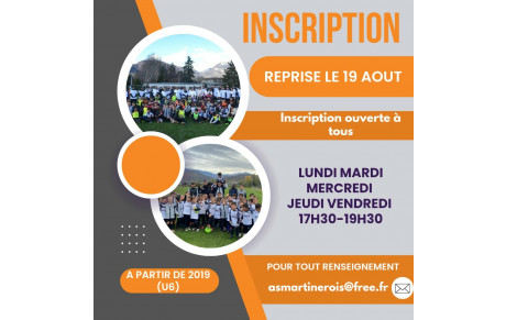 ⚫⚪ REPRISE DES INSCRIPTIONS ! ⚠️